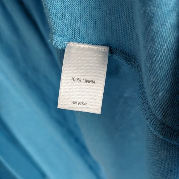 J. Jill Love Linen Womens Size SP Blue Open Front 100% Linen Lightweight Sheer - Picture 9 of 9